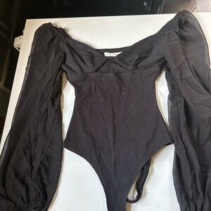 12th Tribe Black Ribbed Bodysuit